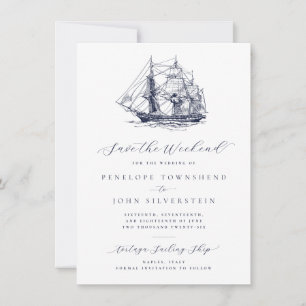 Save The Date Elégant Mariage de fin de semaine d'illustration d