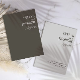 Save The Date Élégant Mariage de Fleur d'Art Neutre Line