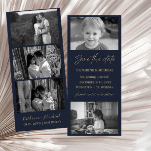Save The Date Élégant Mariage de la Marine Photo cabine cadre de