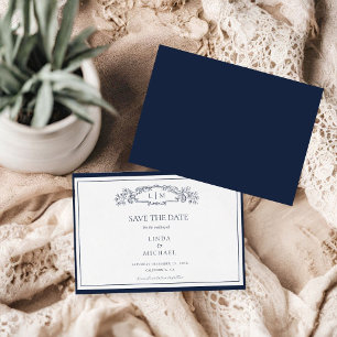 Save The Date Élégant mariage de monogramme de la crête botaniqu