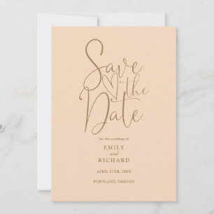 Save The Date Élégant Mariage de Peach Soft Code QR moderne