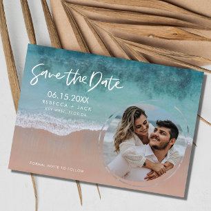 Save The Date Elégant mariage de plage côtière Enregistrer la da