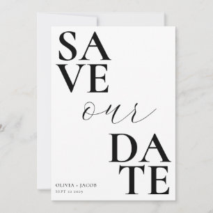 Save The Date Élégant Mariage de script de typographie gras