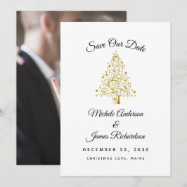 Save The Date Élégant Mariage de vacances d'hiver