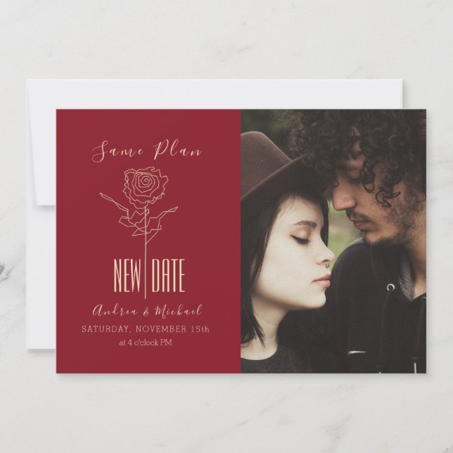 Save The Date Élégant Mariage différé de script moderne (Devant)