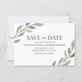 Save The Date Élégant Mariage Feuille De Verdure Enregistrer La 