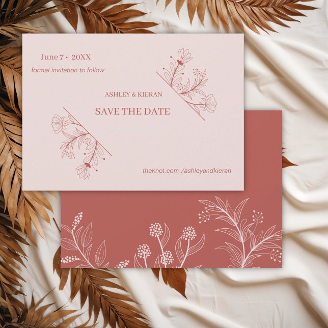 Save The Date Élégant mariage floral Boho Enregistrer la date (Créateur téléchargé)