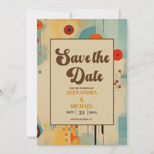 Save The Date Élégant Mariage floral du milieu du siècle
