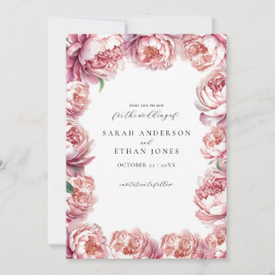 Save The Date Élégant Mariage floral moderne de rose pâle rose