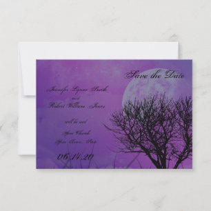 Save The Date Élégant mariage gothique pourpre sauvez la date