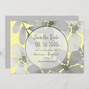 Save The Date Élégant Mariage jaune et gris
