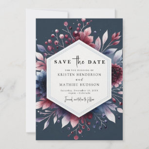 Save The Date Élégant Mariage minimal Bourgogne