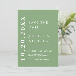 Save The Date Élégant Mariage minimaliste moderne Pistache