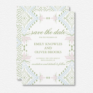 Save The Date Élégant Mariage Motif Diamond