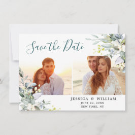 Save The Date Elégant Mariage PHOTO Eucalyptus 2