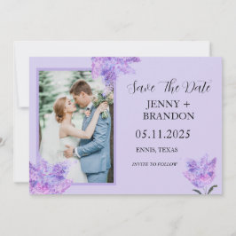 Save The Date Élégant Mariage photo floral moderne violet Lilac