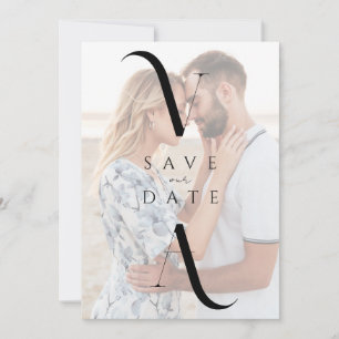 Save The Date Élégant Mariage photo Monogramme moderne