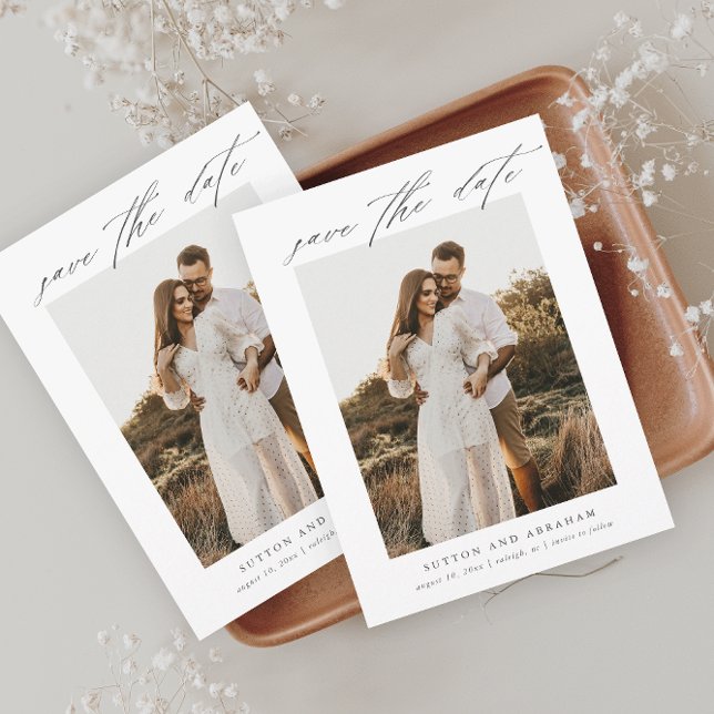 Save The Date Élégant Mariage Photo Script (Créateur téléchargé)