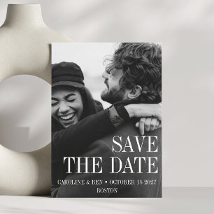 Save The Date Élégant Mariage photo simple et vertical moderne