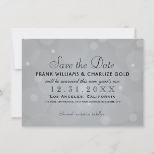 Save The Date Élégant Mariage Platinum Grey
