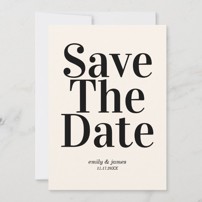 Save The Date Élégant mariage rétro Enregistrer la date (Devant)