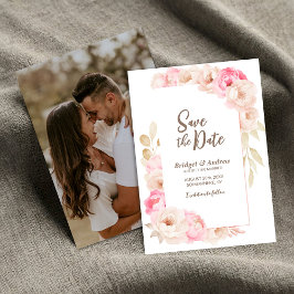 Save The Date Élégant Mariage rose