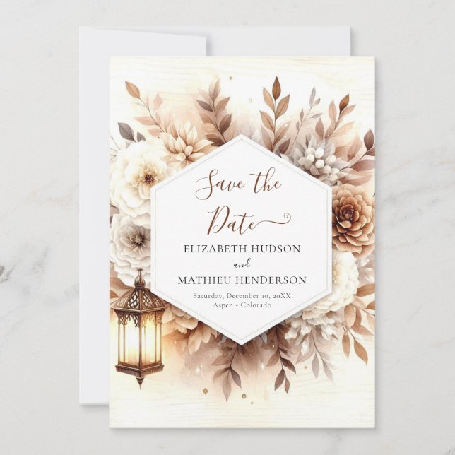 Save The Date Élégant Mariage Rustique Imprimable (Devant)