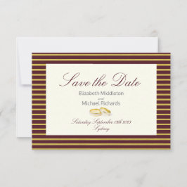 Save The Date Elégant Masala Bourgogne Gold Wedding Enregistrer