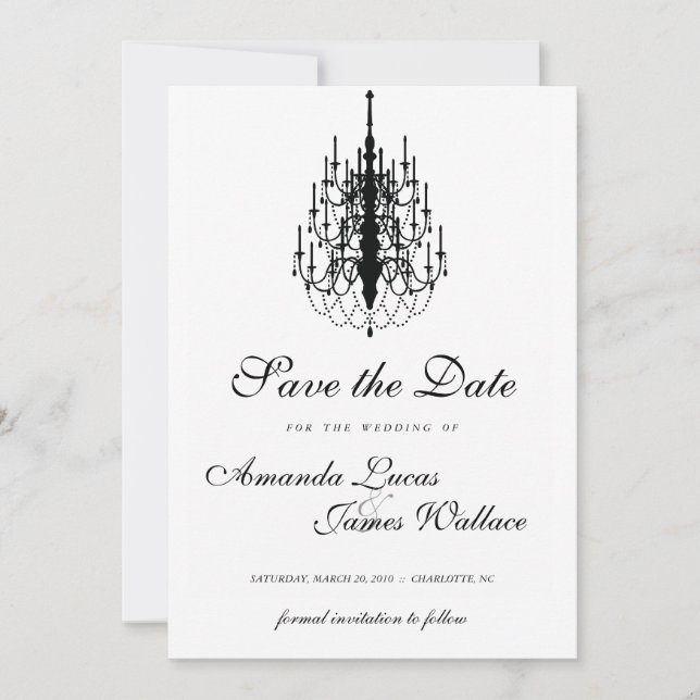 Save The Date élégant mini lustre enregistrer la date (Devant)