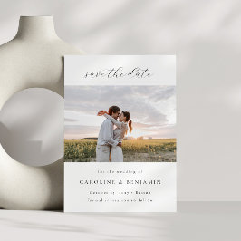 Save The Date Élégant minimaliste manuscrit script large photo