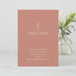 Save The Date Élégant minimaliste Mariage en terre cuite