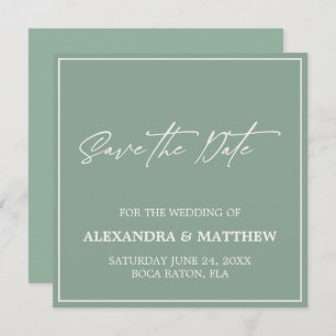 Save The Date Élégant minimaliste Sage Vert