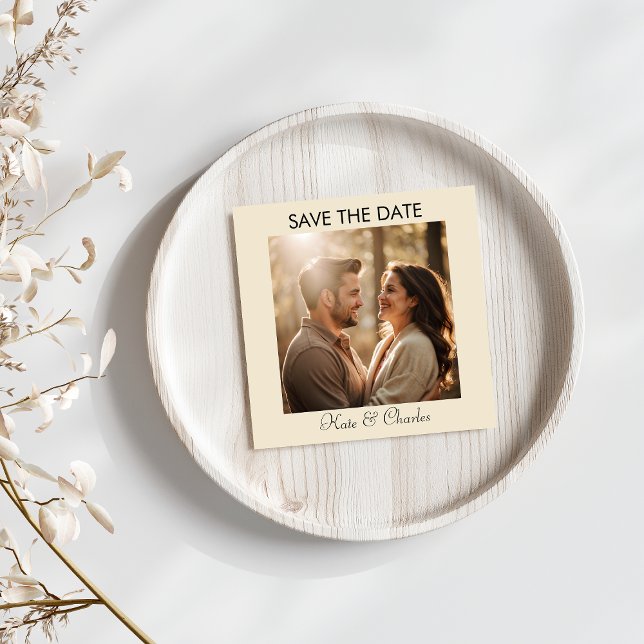 Save The Date Elegant Modern Photo Code QR Enregistrer la date (Créateur téléchargé)