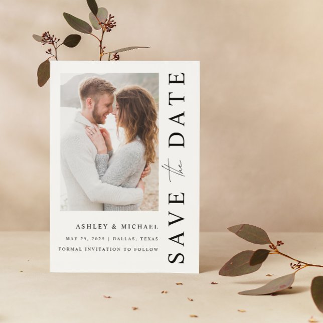 Save The Date Elégant Moderne 2 Photo Mariage Enregistrer La Dat (Save Your Date in Style! Elegant & Personalizable Wedding Card. 💍💌 [Add Details])