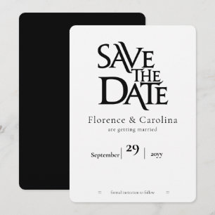 Save The Date Élégant moderne simple noir sur blanc