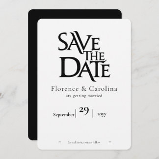 Save The Date Élégant moderne simple noir sur blanc