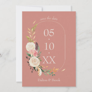 Save The Date Élégant & Moderne Terracotta Mariage Enregistrer l