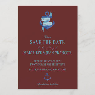 Save the Date Elegant Nautical Anchor
