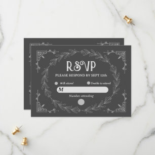 Save The Date Elegant Noir Deco Mariage Noir et Blanc