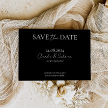 Élégant noir gothique Enregistrer la date Invitati