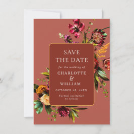 Save The Date Élégant Nouveau Jardin Fleurs Mariage