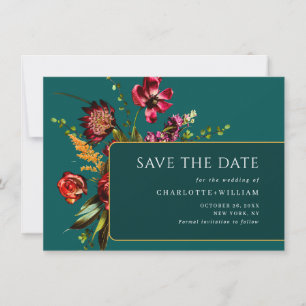 Save The Date Élégant Nouveau Jardin Fleurs Mariage