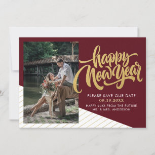 Save The Date Élégant Nouvel An Photo Enregistrer La Date