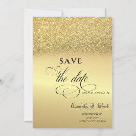 Save The Date Élégant paillettes dorées Bokeh Mariage Enregistre