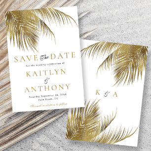 Save The Date Elégant Palm Tree Plage Tropical Mariage