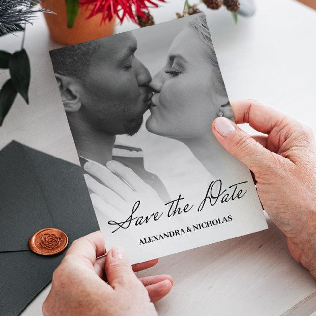 Save The Date Élégant Photo Noir Et Blanc Moderne Enregistrer La (Créateur téléchargé)