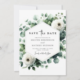 Save The Date Élégant romantique Eucalyptus Mariage numérique
