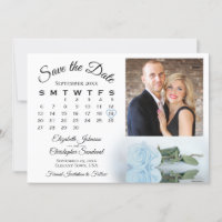 Élégant Rose bleu Dusty Calendrier & Mariage photo