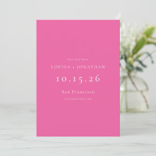 Save The Date Élégant rose chaud Formal Minimaliste Mariage