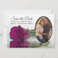 Élégant Rose de Plum Magenta Oval Photo Mariage